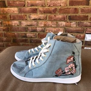 suede floral hightops